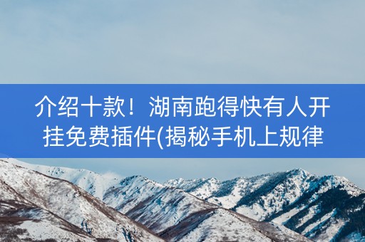 介绍十款！湖南跑得快有人开挂免费插件(揭秘手机上规律攻略)
