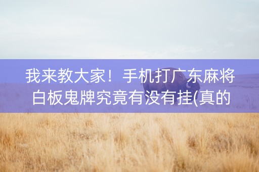 我来教大家！手机打广东麻将白板鬼牌究竟有没有挂(真的有挂)