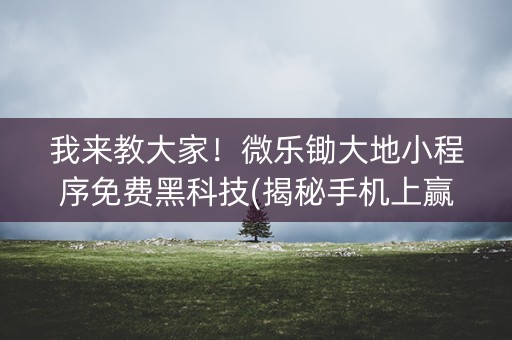 我来教大家！微乐锄大地小程序免费黑科技(揭秘手机上赢牌的技巧)