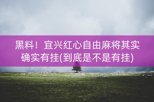 黑料！宜兴红心自由麻将其实确实有挂(到底是不是有挂)