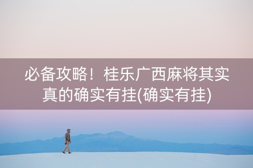 必备攻略！桂乐广西麻将其实真的确实有挂(确实有挂)