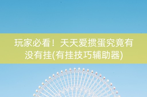 玩家必看！天天爱掼蛋究竟有没有挂(有挂技巧辅助器)