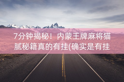 7分钟揭秘！内蒙王牌麻将猫腻秘籍真的有挂(确实是有挂)
