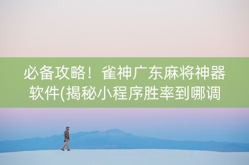 必备攻略！雀神广东麻将神器软件(揭秘小程序胜率到哪调)