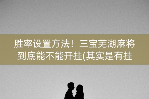 胜率设置方法！三宝芜湖麻将到底能不能开挂(其实是有挂确实有挂)