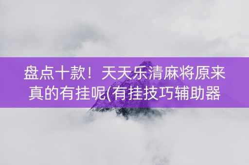 盘点十款！天天乐清麻将原来真的有挂呢(有挂技巧辅助器)