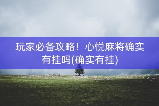 玩家必备攻略！心悦麻将确实有挂吗(确实有挂)