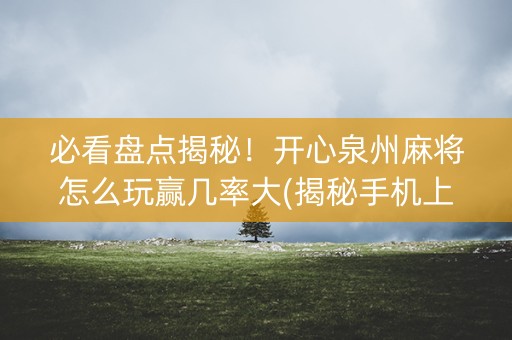 必看盘点揭秘！开心泉州麻将怎么玩赢几率大(揭秘手机上规律攻略)