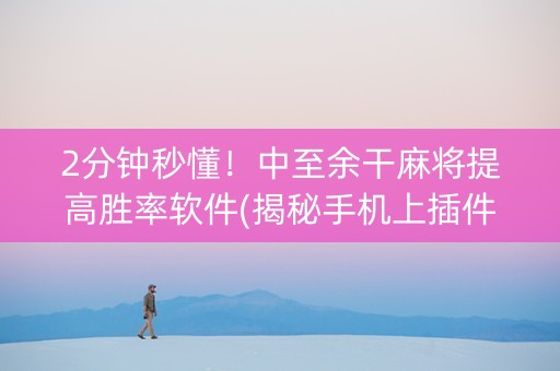 2分钟秒懂！中至余干麻将提高胜率软件(揭秘手机上插件免费)