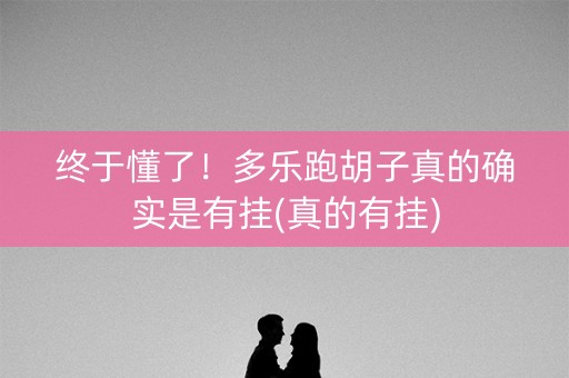 终于懂了！多乐跑胡子真的确实是有挂(真的有挂)