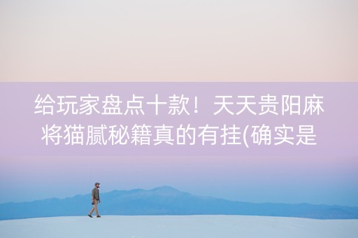 给玩家盘点十款！天天贵阳麻将猫腻秘籍真的有挂(确实是有挂)