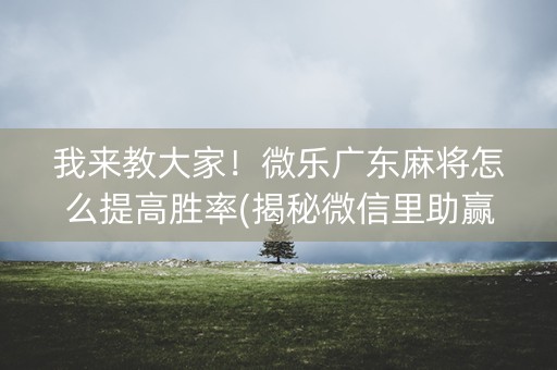 我来教大家！微乐广东麻将怎么提高胜率(揭秘微信里助赢神器购买)