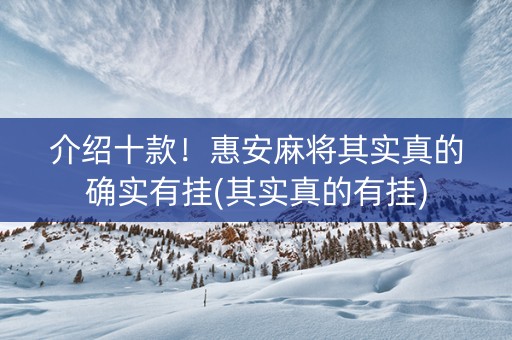 介绍十款！惠安麻将其实真的确实有挂(其实真的有挂)