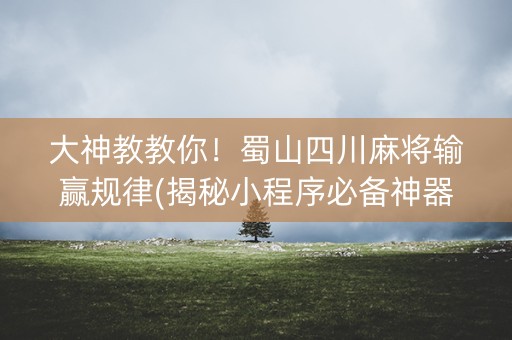 大神教教你！蜀山四川麻将输赢规律(揭秘小程序必备神器)