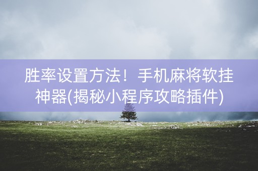 胜率设置方法！手机麻将软挂神器(揭秘小程序攻略插件)