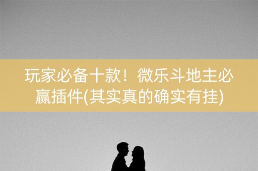 玩家必备十款！微乐斗地主必赢插件(其实真的确实有挂)
