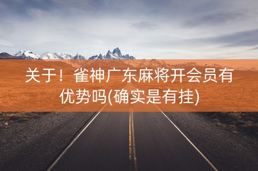 关于！雀神广东麻将开会员有优势吗(确实是有挂)