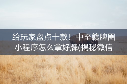 给玩家盘点十款！中至赣牌圈小程序怎么拿好牌(揭秘微信里赢牌的技巧)