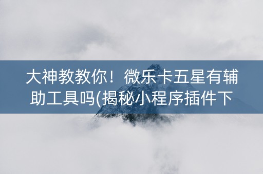 大神教教你！微乐卡五星有辅助工具吗(揭秘小程序插件下载)