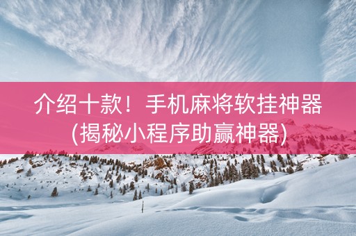 介绍十款！手机麻将软挂神器(揭秘小程序助赢神器)
