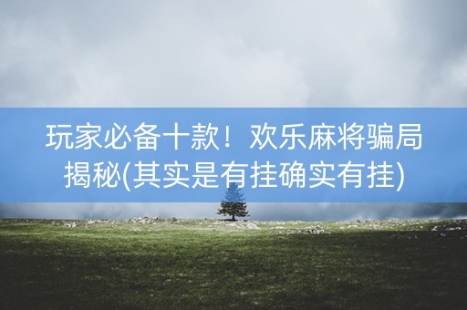 玩家必备十款！欢乐麻将骗局揭秘(其实是有挂确实有挂)
