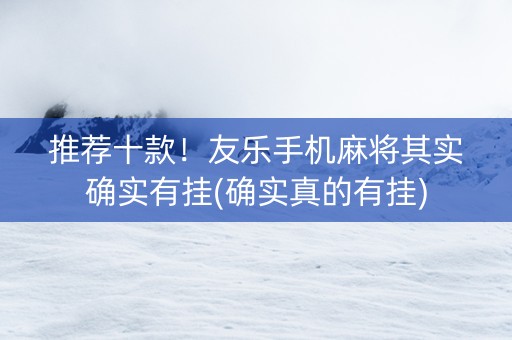 推荐十款！友乐手机麻将其实确实有挂(确实真的有挂)