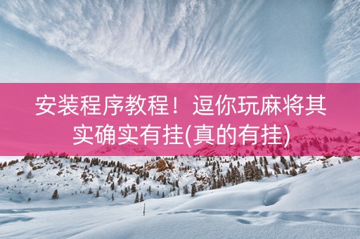 安装程序教程！逗你玩麻将其实确实有挂(真的有挂)