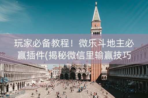 玩家必备教程！微乐斗地主必赢插件(揭秘微信里输赢技巧)
