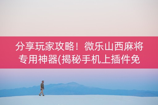 分享玩家攻略！微乐山西麻将专用神器(揭秘手机上插件免费)