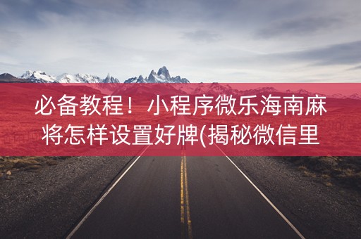 必备教程！小程序微乐海南麻将怎样设置好牌(揭秘微信里辅牌器)