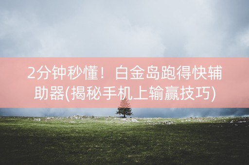2分钟秒懂！白金岛跑得快辅助器(揭秘手机上输赢技巧)
