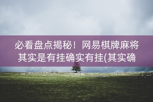 必看盘点揭秘！网易棋牌麻将其实是有挂确实有挂(其实确实有挂)