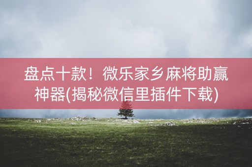 盘点十款！微乐家乡麻将助赢神器(揭秘微信里插件下载)