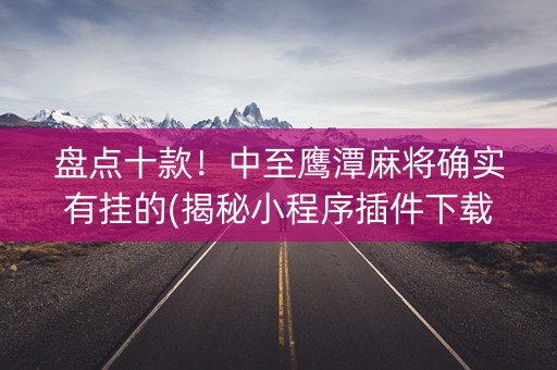 盘点十款！中至鹰潭麻将确实有挂的(揭秘小程序插件下载)