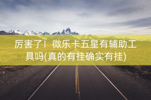 厉害了！微乐卡五星有辅助工具吗(真的有挂确实有挂)