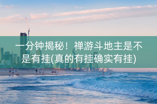 一分钟揭秘！禅游斗地主是不是有挂(真的有挂确实有挂)
