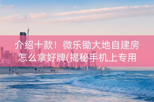 介绍十款！微乐锄大地自建房怎么拿好牌(揭秘手机上专用神器)