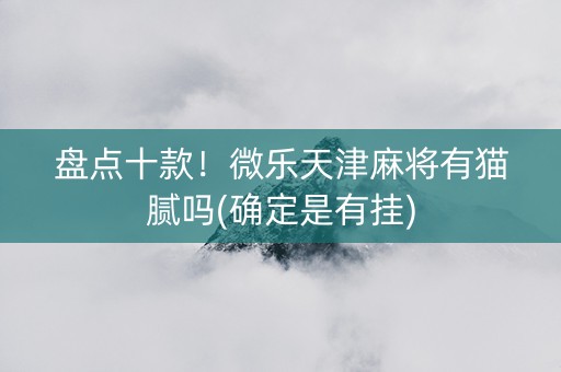 盘点十款！微乐天津麻将有猫腻吗(确定是有挂)