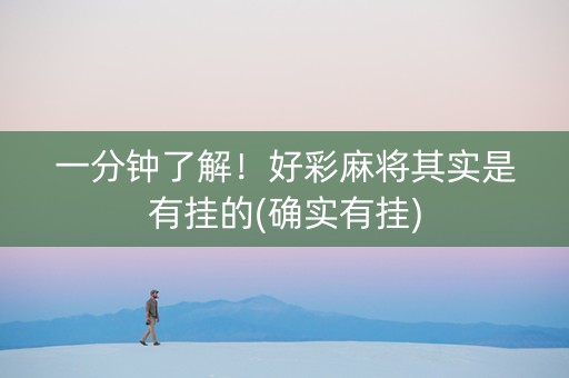一分钟了解！好彩麻将其实是有挂的(确实有挂)