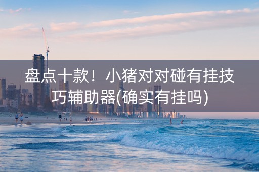 盘点十款！小猪对对碰有挂技巧辅助器(确实有挂吗)