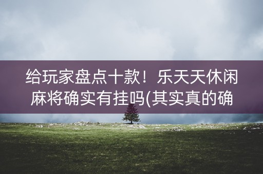 给玩家盘点十款！乐天天休闲麻将确实有挂吗(其实真的确实有挂)
