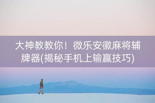 大神教教你！微乐安徽麻将辅牌器(揭秘手机上输赢技巧)