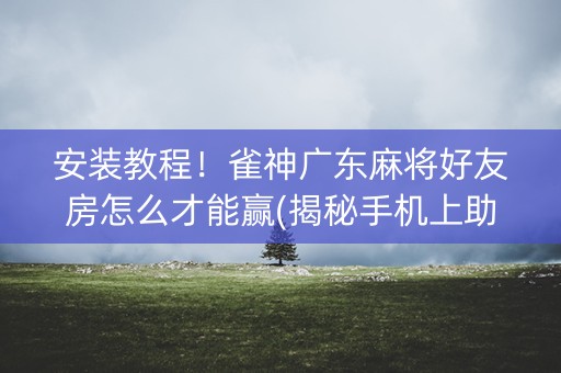 安装教程！雀神广东麻将好友房怎么才能赢(揭秘手机上助赢神器购买)