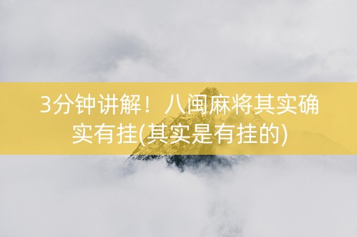 3分钟讲解！八闽麻将其实确实有挂(其实是有挂的)