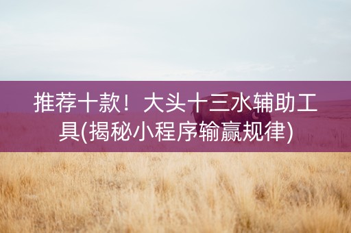 推荐十款！大头十三水辅助工具(揭秘小程序输赢规律)