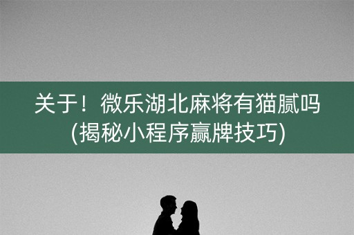 关于！微乐湖北麻将有猫腻吗(揭秘小程序赢牌技巧)