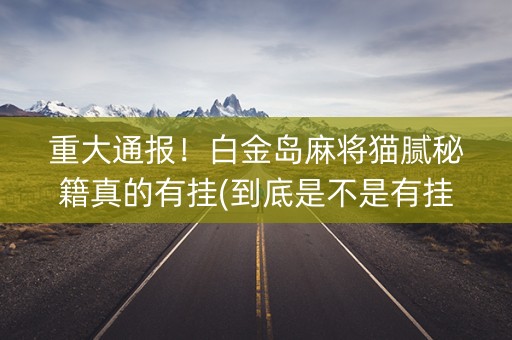 重大通报！白金岛麻将猫腻秘籍真的有挂(到底是不是有挂)