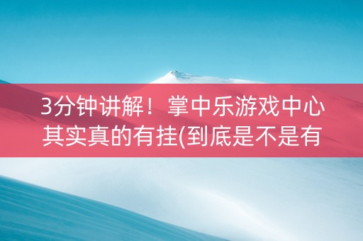 3分钟讲解！掌中乐游戏中心其实真的有挂(到底是不是有挂)