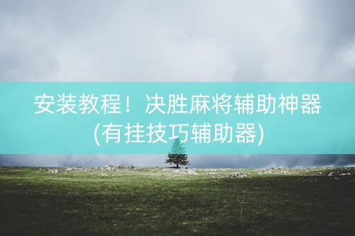 安装教程！决胜麻将辅助神器(有挂技巧辅助器)