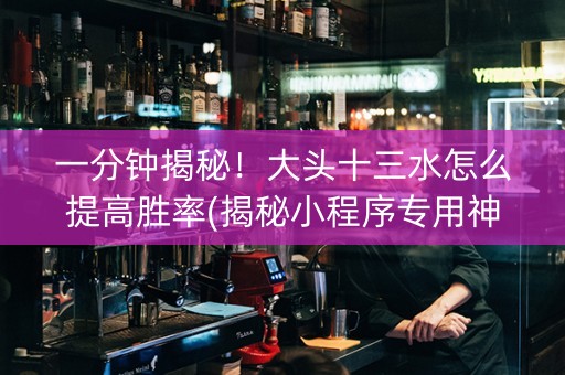 一分钟揭秘！大头十三水怎么提高胜率(揭秘小程序专用神器)